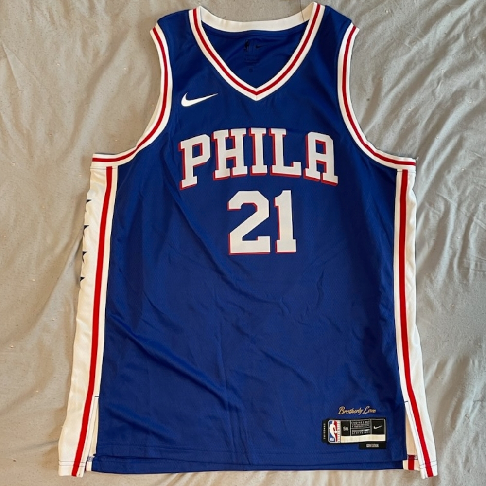 Nike Philadelphia 76ers Joel Embiid Royal Swingman Jersey Icon Edition size XXL